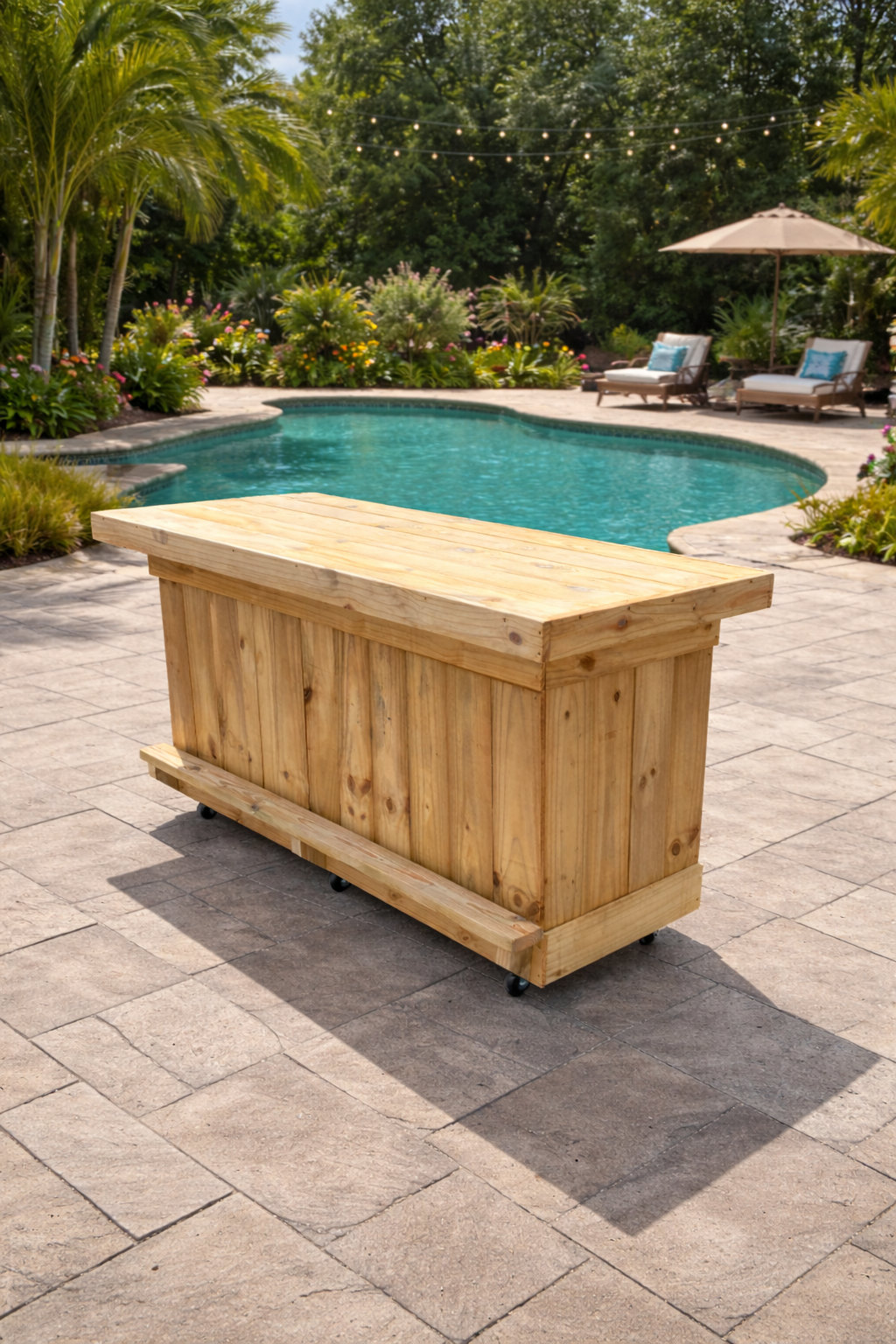 ★ Private Bar Counter Set Nicks Tiki Bars 6ft Straight Bar Counter For Indoor & Outdoor Use